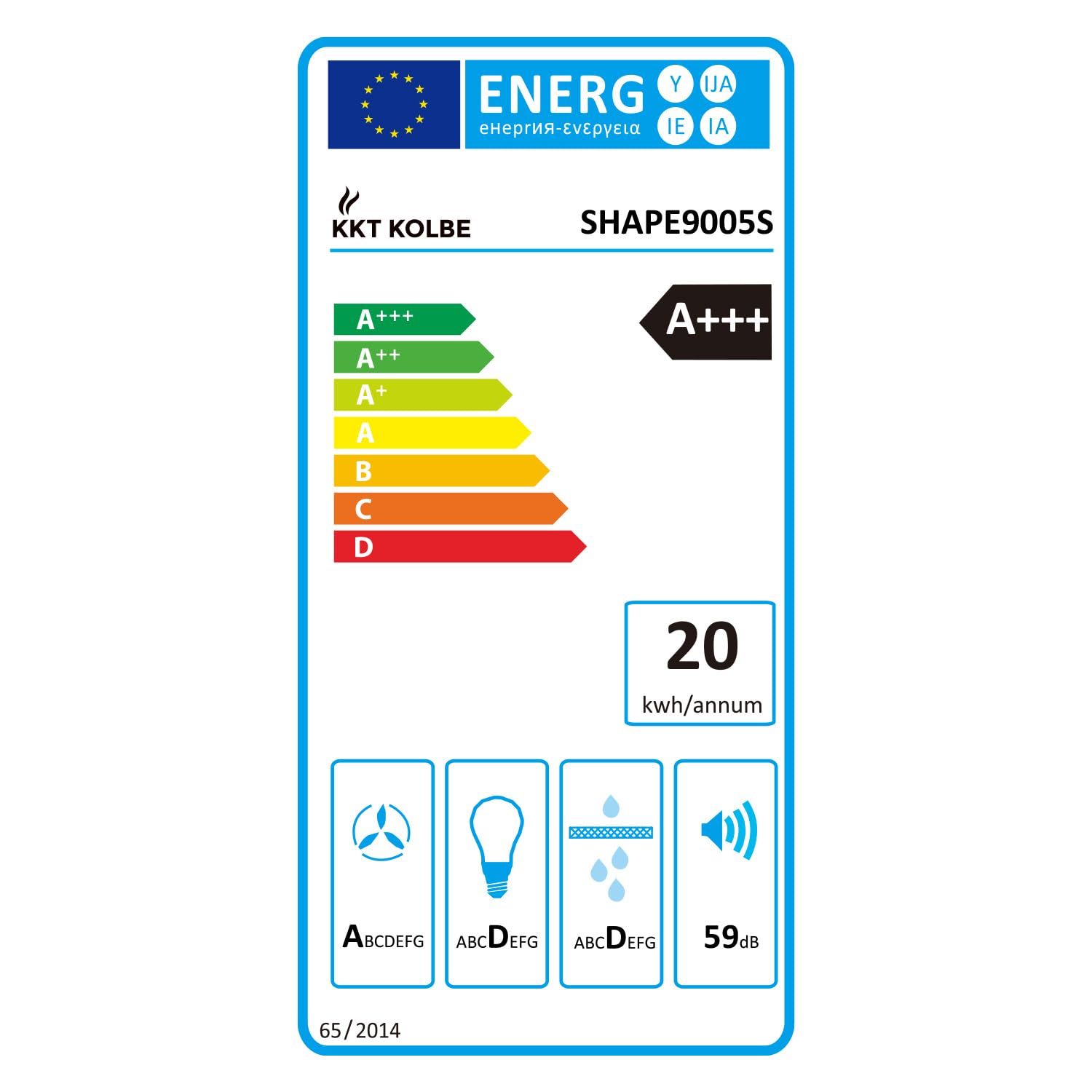 KKT KOLBE Hotte murale 90 cm A+++ | 754 m³/h recyclage ou évacuation | mode automatique | noir verre | arrêt différé | éclairage LED bi-couleur | commande tactile | SHAPE9005S