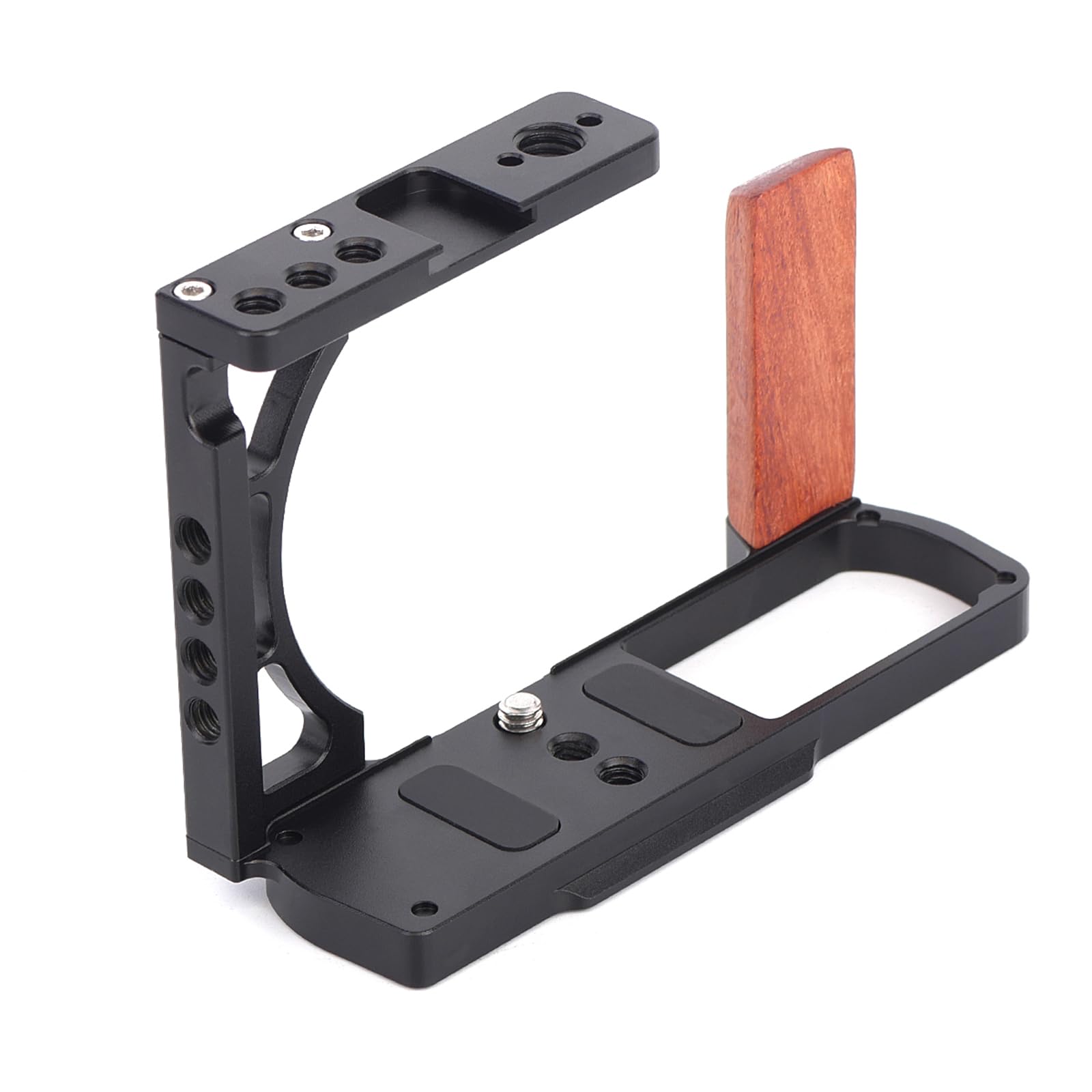 Cage pour appareil photo Panasonic Lumix S9, cadre en métal avec poignée latérale, griffe froide et trous de vis de 6,35 mm, plaque de dégagement rapide Arca-Swiss intégrée (noir, cage à lapin