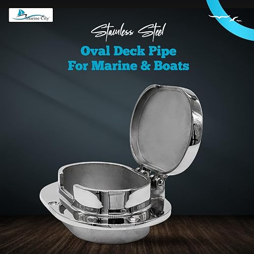 Miniatura 2 de MARINE CITY Tubo ovalado de cadena de acero inoxidable 316, 5-5/8 x 4 pulgadas, resistente y duradero para entornos de agua salada, acabado suave