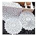 Jilibaba Koronkowe podkładki stołowe podstawki serwetki okrągłe kwiaty szydełkowane haft obrus do samodzielnego wykonania ślub zastawa stołowa poduszka dekoracja 40 cm - 1 szt. / #1