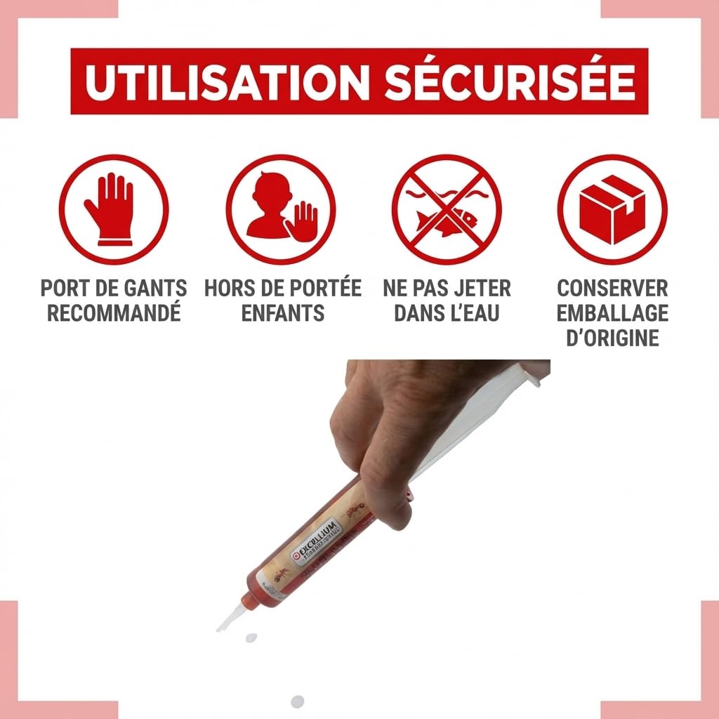 Gel Insecticide Appât Anti-Fourmis 35g EXCELLIUM PROFESSIONNEL | Détruit la fourmilière entière · Effet relais vers la colonie · Actif jusqu'à 4 semaines · Intérieur et extérieur
