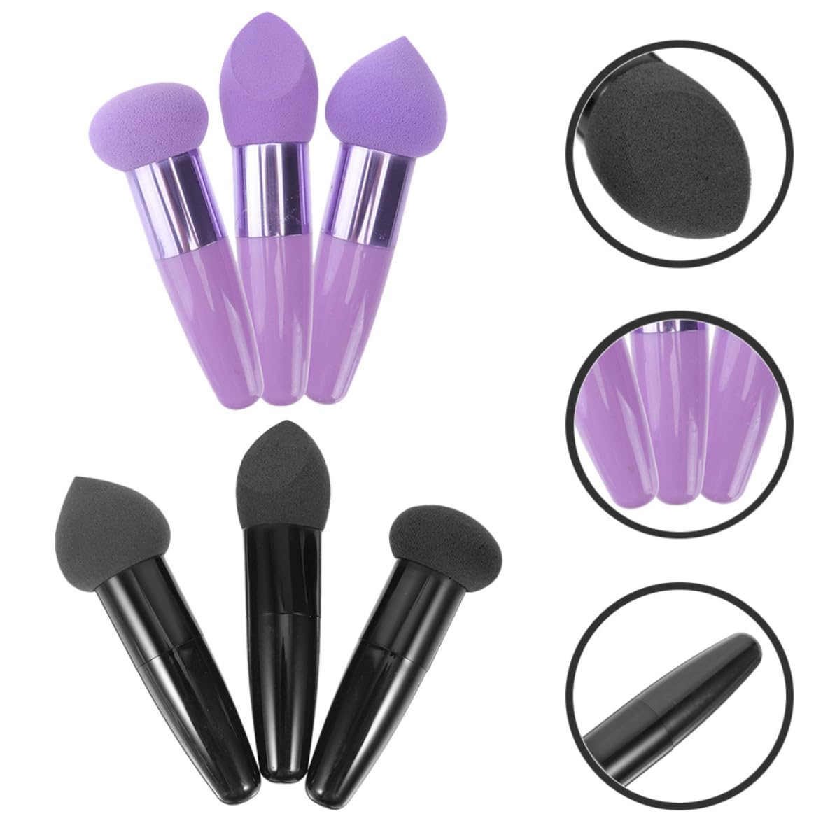 Esponjas de Maquillaje Cómodas y Delicadas Set de 6 de Látex Portátiles Diseño en Forma de Lápiz para Polvos Compactos y Líquidos en Productos de Belleza