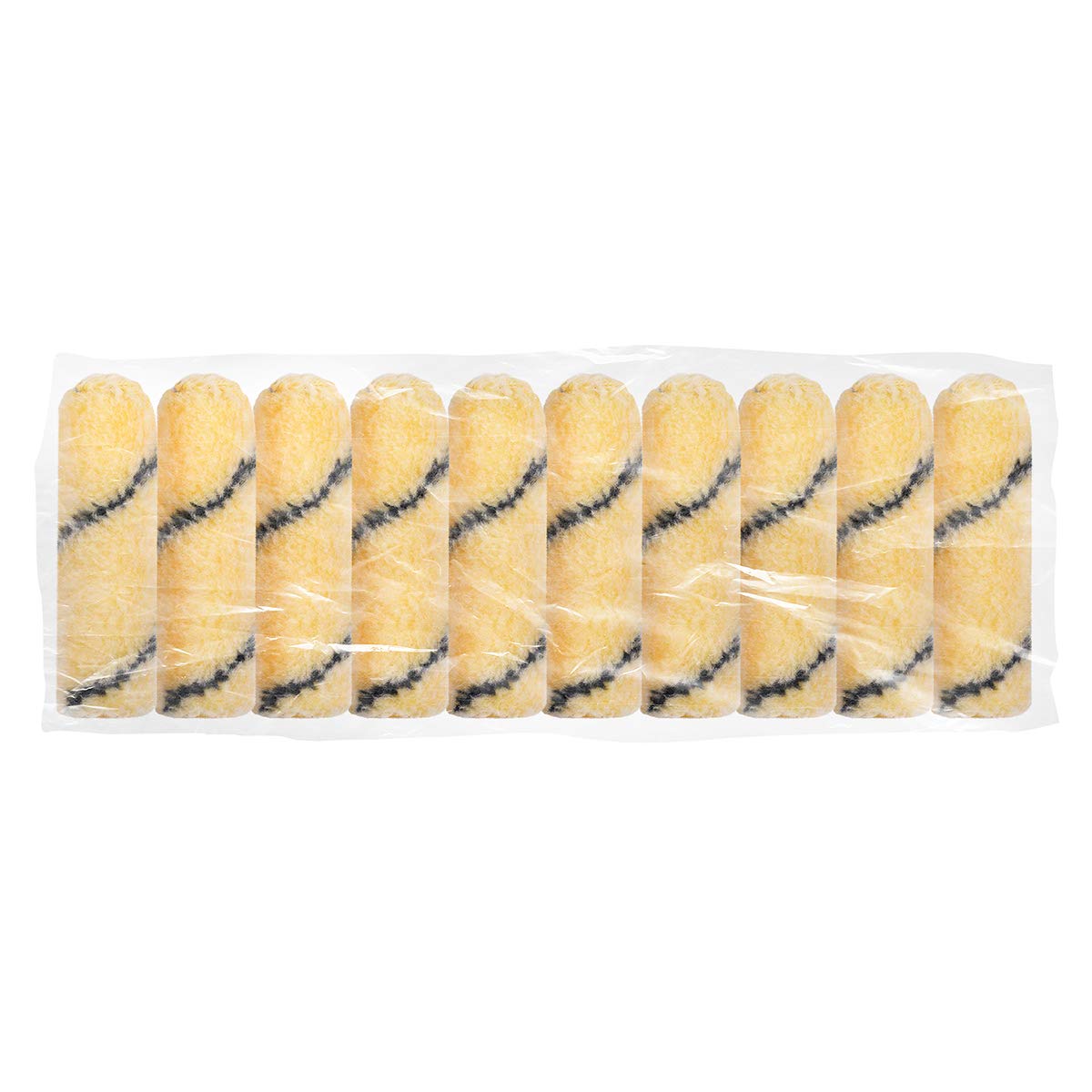 HARDY WORKING TOOLS 10x Malerwalze 10cm, Florhöhe 9mm, Durchmesse 15mm, Farbrolle, Malerrolle, Farbwalze, gelb-weiß