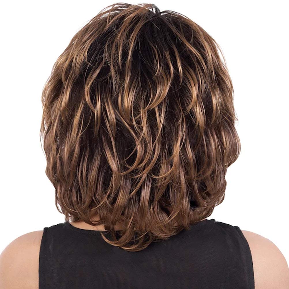 DENVER (Motown Tress) - Synthetic Mono Front Full Wig in DARK BROWN