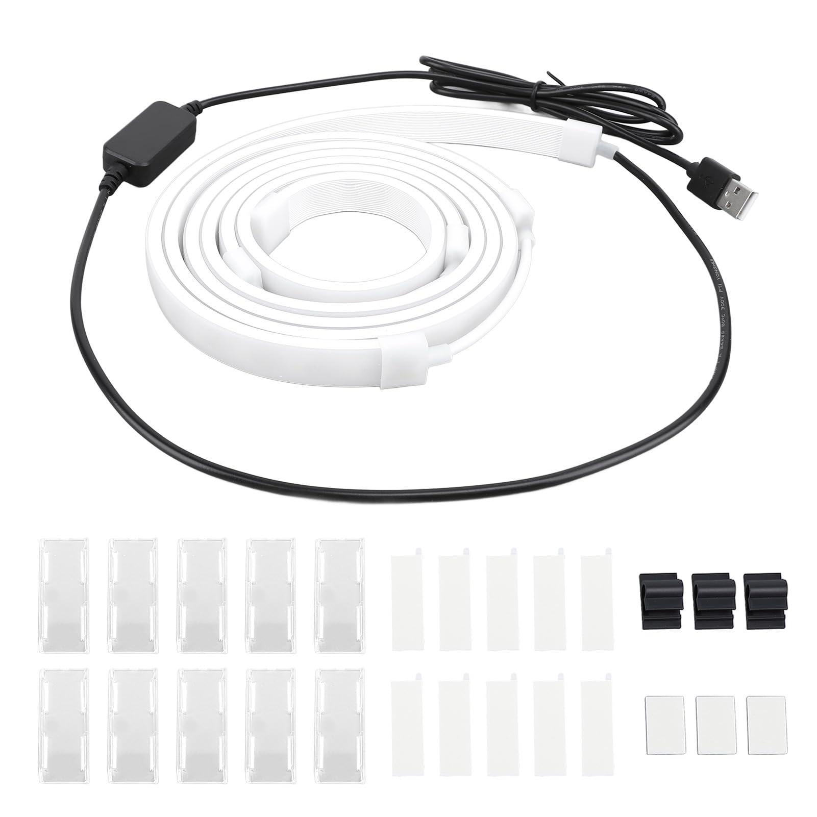 Rosvola Striscia LED per Schermo Computer RGB, Retroilluminazione Sincronizzata Tramite USB per Display Desktop da 49 Pollici con Riconoscimento Colore in Tempo Reale, Sincronizzazione Musicale e 16