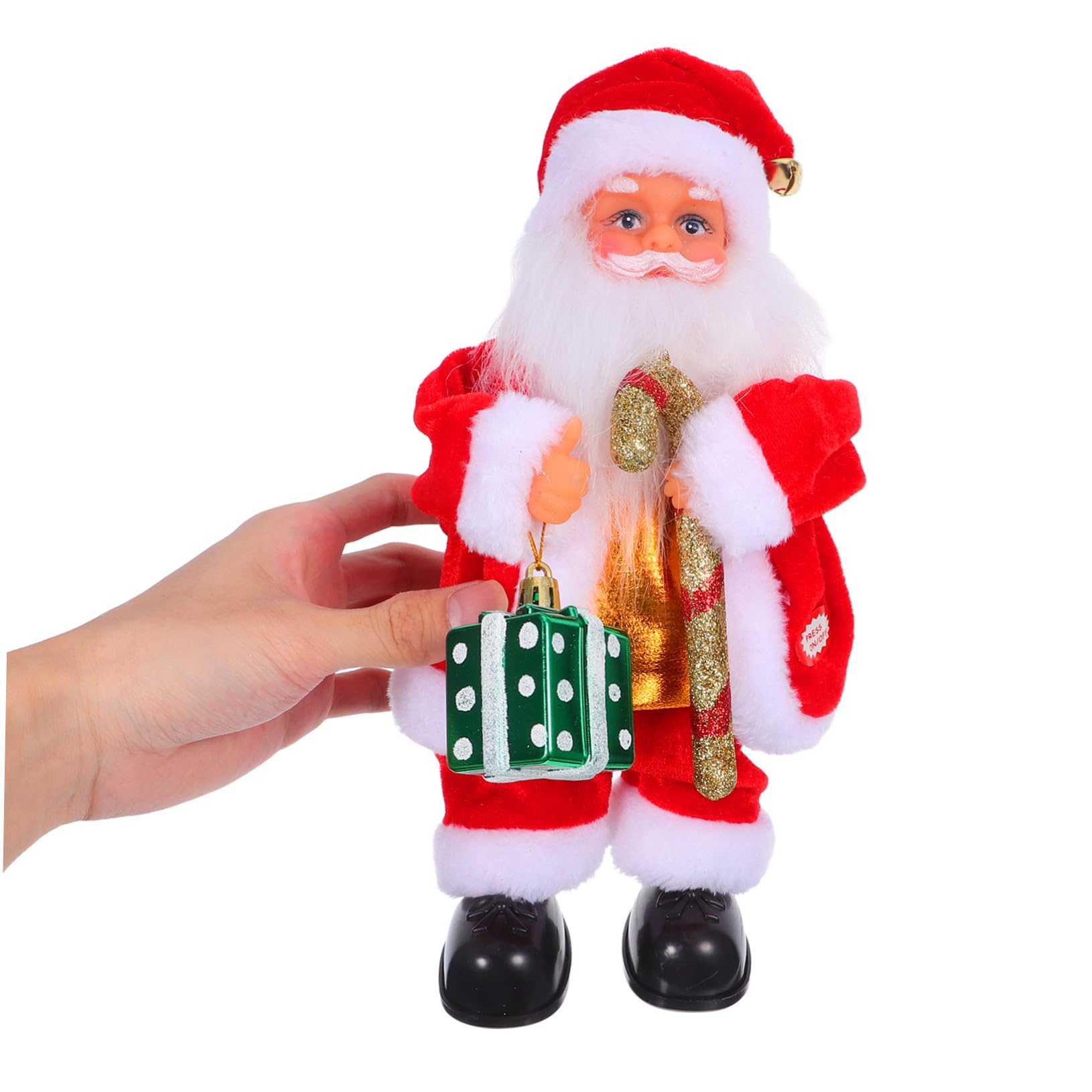 Abaodam Juguete de Papá Noel Eléctrico con Música Articulaciones Móviles para Adornos Navideños y Regalos de Fiesta de Navidad