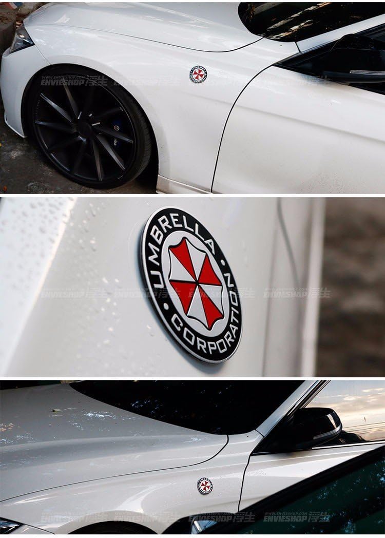 2個アンブレラ社ステッカーデカールAufkleber 50 x 36 cmゾンビ大発生対策チームJDMオートラップトップどーもくん