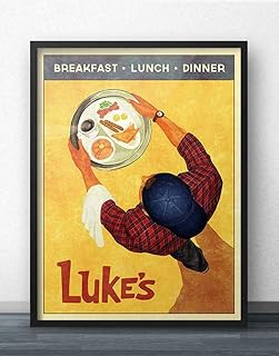 Inga Luke'S Diner Vintage Retro Style Glossy Super Sharp Wall Decor Poster Home Decor Art Wall Decor Metal Sign Poster 8x12 inches
