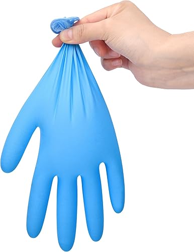 Miniatura 8 de TITANflex Guantes desechables de nitrilo azul resistente, caja de 100 unidades, 6 mil, totalmente texturizados, sin polvo, sin látex, no estériles