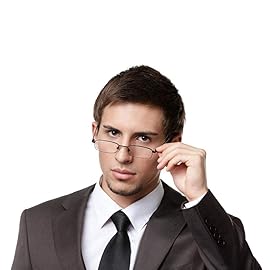 Viseng Slim Mini Metal Reading Glasses Compact Lightweight Portable Readers with Glasses Case for Reading Case,Black+Black+2.0