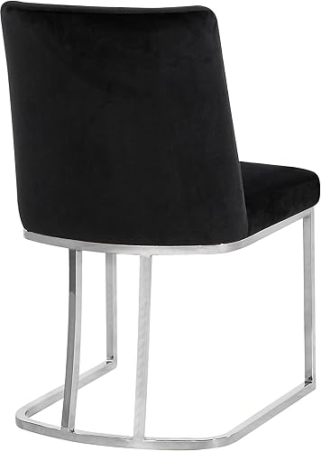 Miniatura 25 de Meridian Furniture Heidi Collection Modern - Silla de comedor tapizada de terciopelo contemporáneo con marco de metal cromado pulido, juego de 2, 19