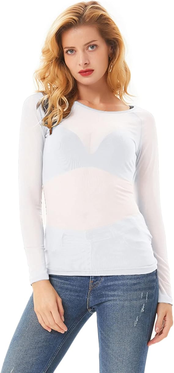 white mesh shirt for Elsa costume for adults DIY