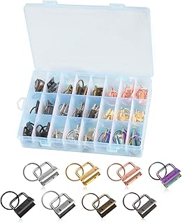 LEONTOOL Key Fob Hardware Set 8 Colors Keychain Fob Hardware Kit for Wristlet Keychain, Key Lanyard and Key Chain Making