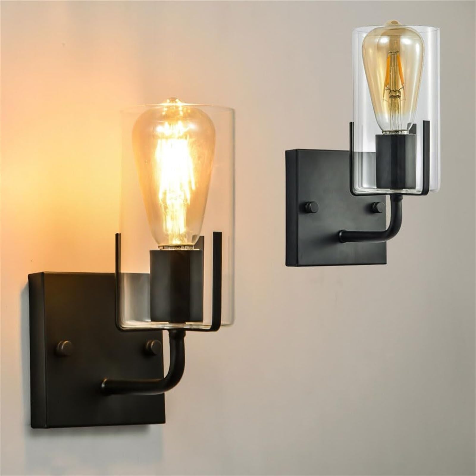 Lampes murales de style ferme rétro et appliques extérieures en verre grainé