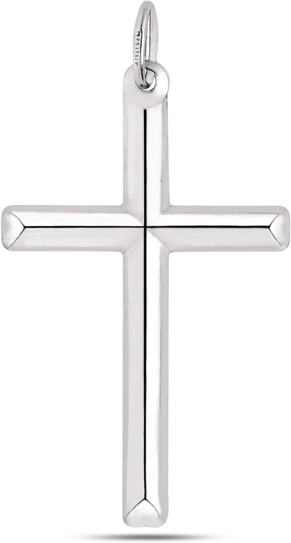 Sterling Silver Cross Pendant, 15 x 30 mm