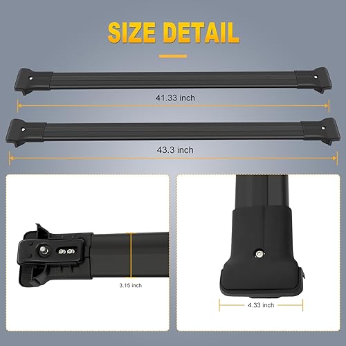 Miniatura 2 de OCPTY Barras transversales para portaequipajes para Jeep Liberty 2002 2003 2004 2005 2006 2007 barras de carga para bolsa de transporte de carga,