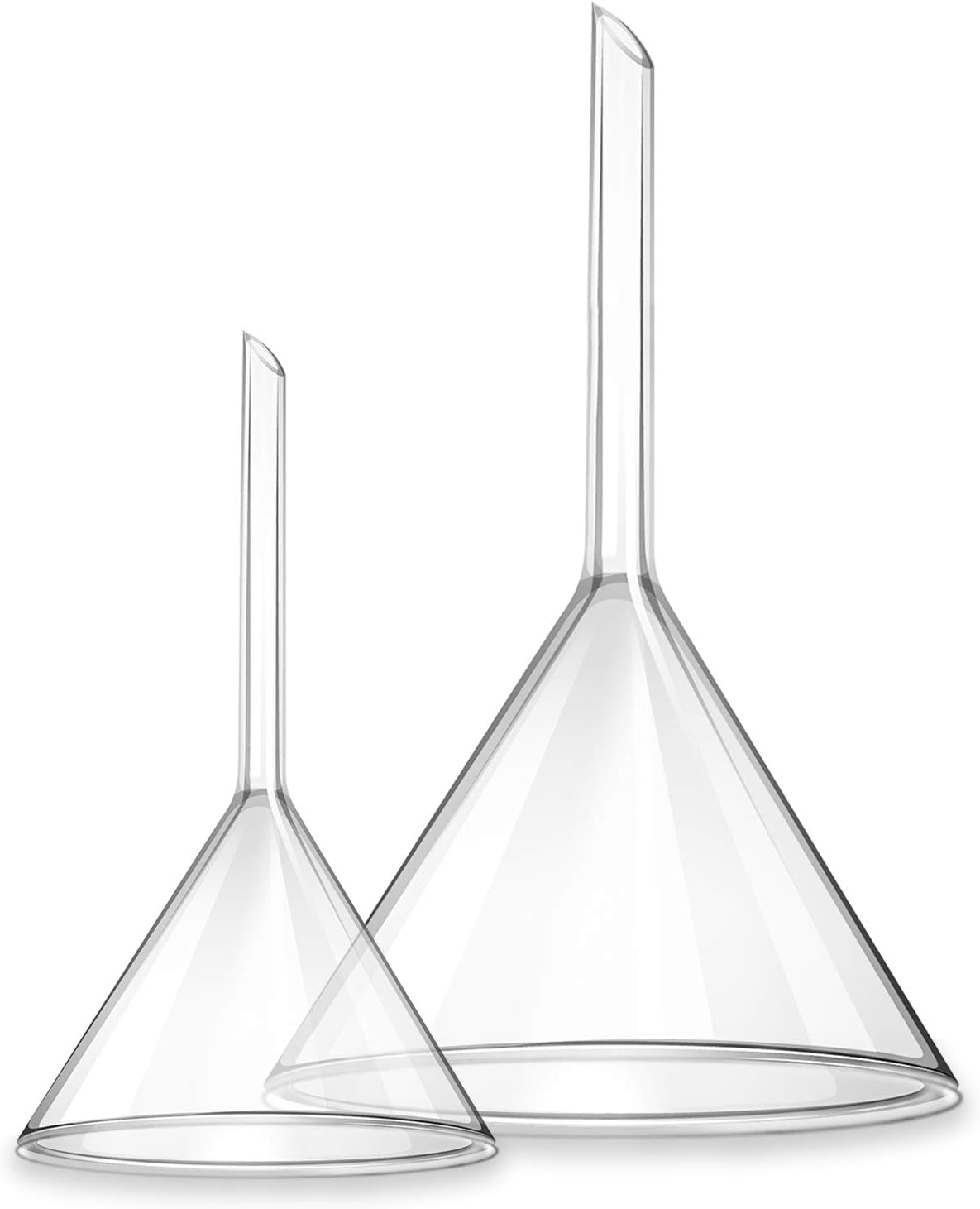 2-Pack Glass Funnel, Funnel Laboratory Instrument 60mm 90mm Kitchen Lab