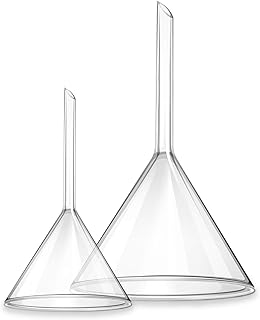 2-Pack Glass Funnel, Funnel Laboratory Instrument 60mm 90mm Kitchen Lab