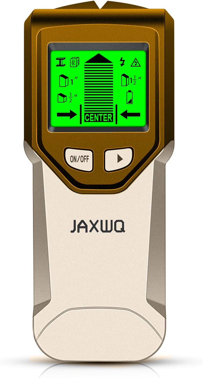Stud Finder Wall Scanner - 5 in 1 Stud Finder Tool w/Smart Chip and HD LCD Display, Stud Detector Beam Finders for the Center and Edge of Wood AC Wire Metal Studs Joist Pipe (‎‎‎‎misty Gray)