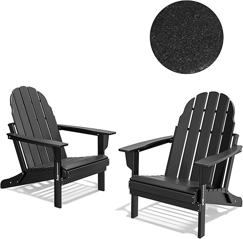 Miniatura 9 de Silla plegable Adirondack  Madera de polietileno de polietileno de alta densidad duradera resistente a todo tipo de clima, plegable de gran tamaño