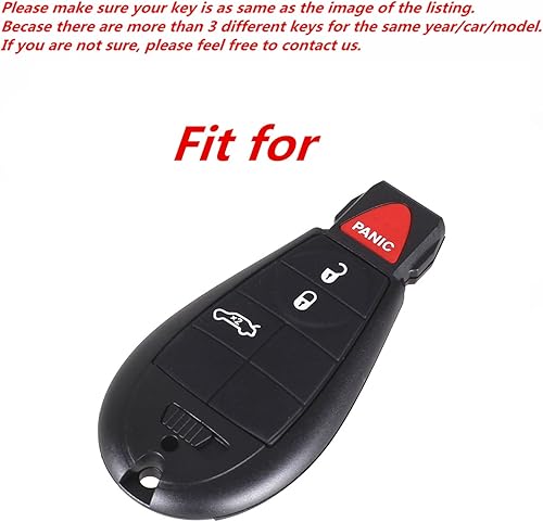 Miniatura 3 de WFMJ Funda de cuero inteligente con 5 botones para llavero Chrysler 300 Dodge Durango Challenger Journey Charger Grand Caravan Negro M