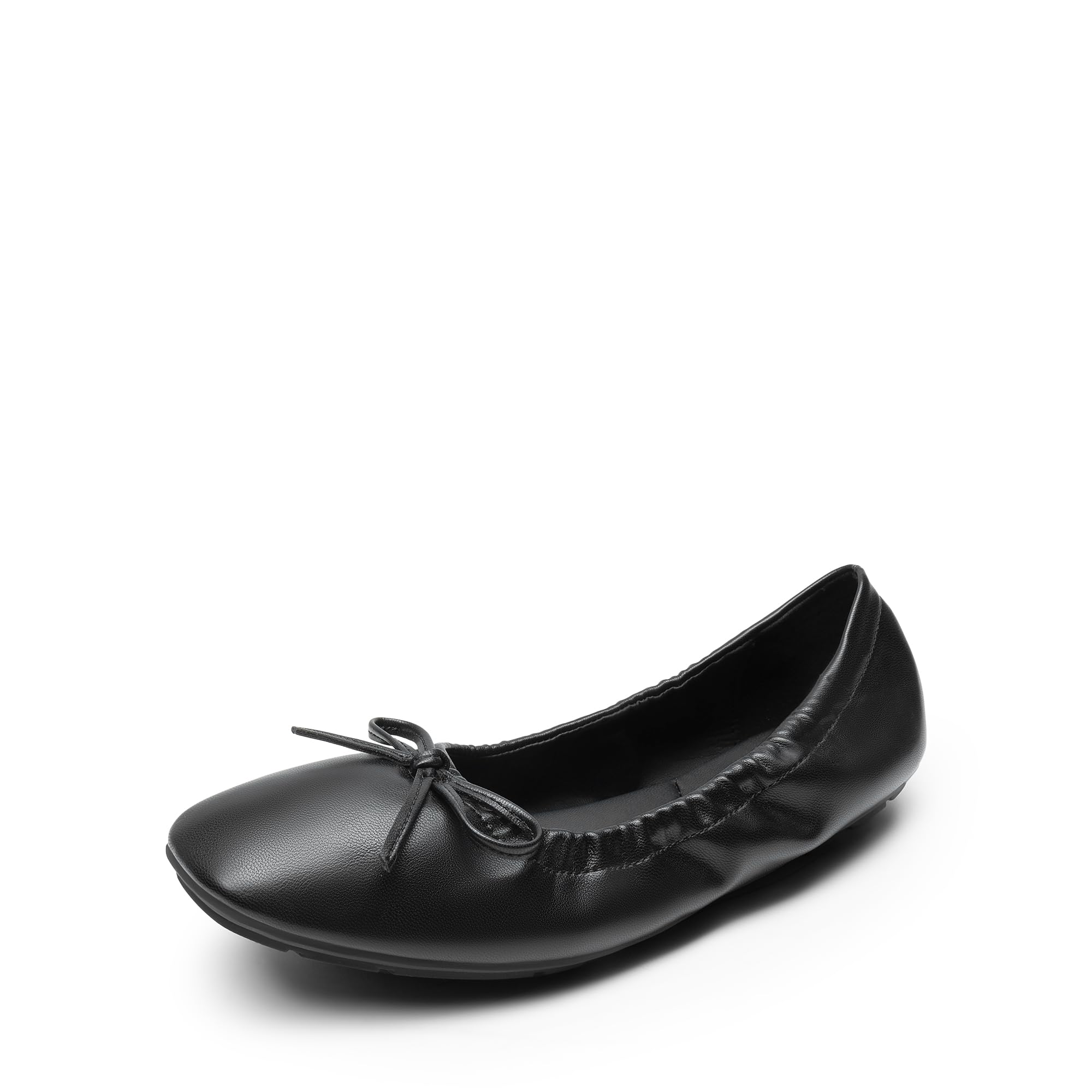 DREAM PAIRS Zapatos planos de ballet plegables con punta cuadrada para mujer, con lazo, elegantes, cómodos, ligeros, sin cordones, de vestir