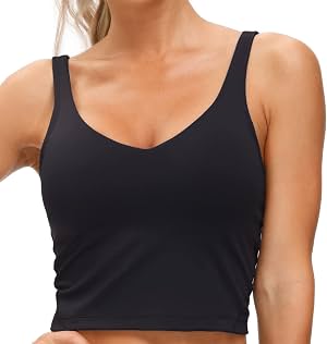Sujetador deportivo de línea larga sin alambres THE GYM PEOPLE para mujer, con relleno, soporte medio, para yoga, gimnasio, running, tops de tirantes