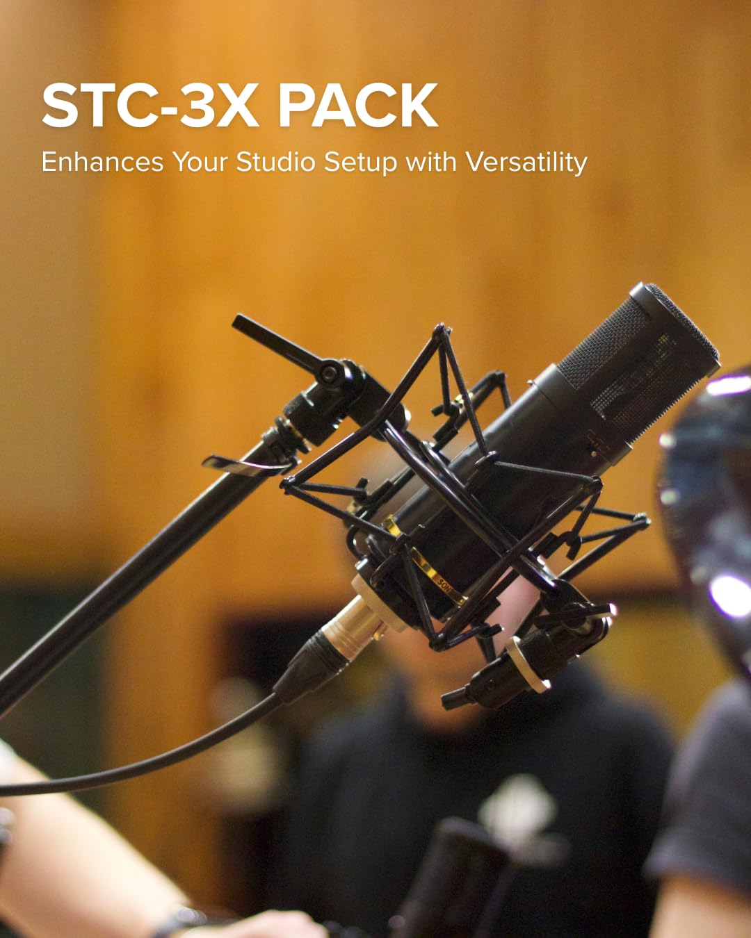Sontronics STC-3X Professional 3-Pattern LDC XLR Studio Condenser Microphone. Broadcast, Podcast & Recording Vocals. Shock Mount, Pop Shield & Cable. Lifetime Mic Warranty - Designed in UK – Black
