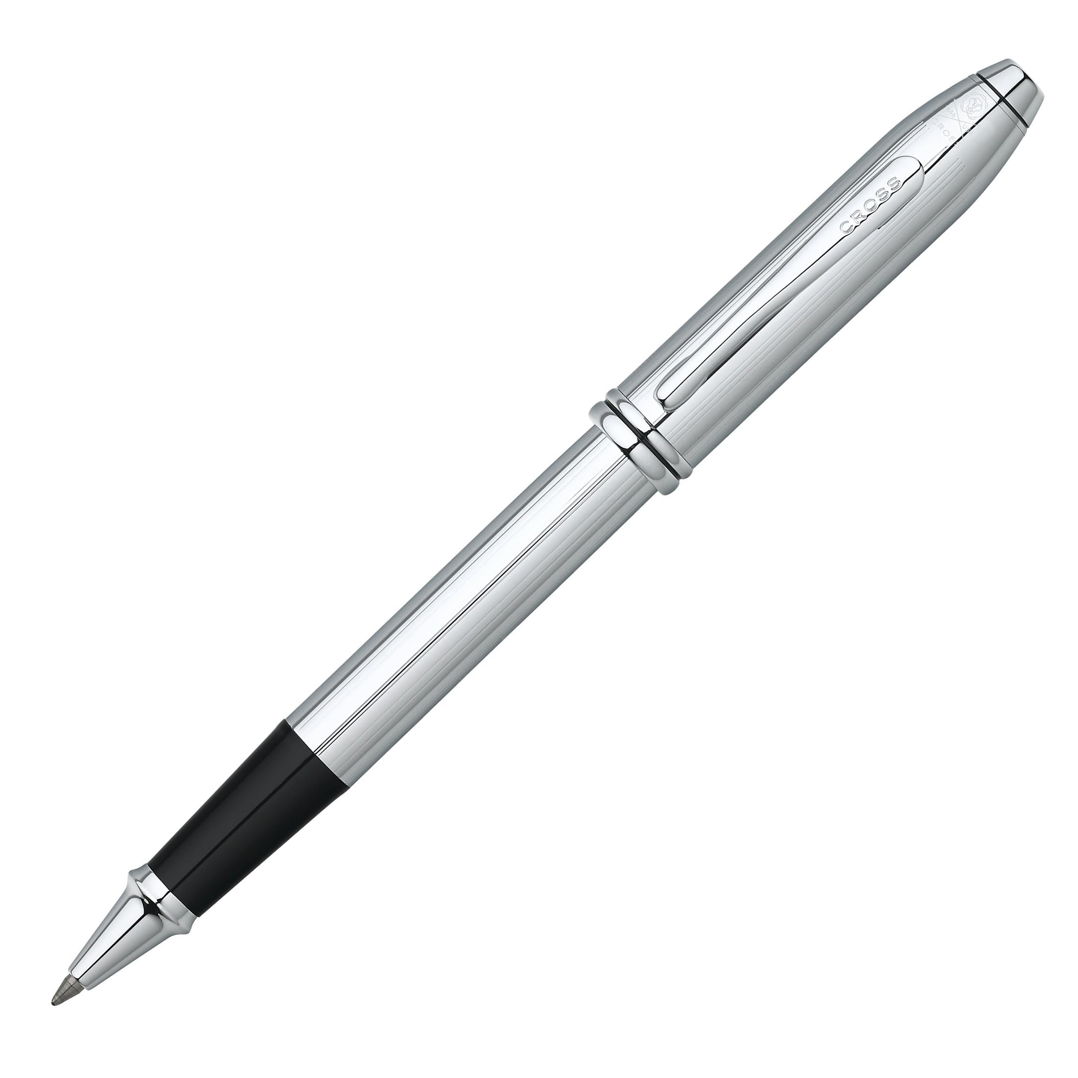 CROSS Townsend chrome poli - Roller noir convertible / stylo rechargeable - Écrin de luxe et recharge roller noire incluse