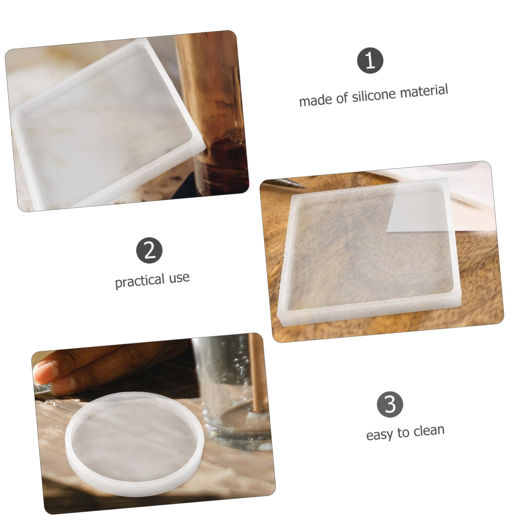 ARTIBETTER 5 Sätze Harz Coaster Formen Handwerk Untersetzer Formen Cup-pad-form Silikon -untersetzerform Silikonformen Silikon-untersetzerform Tassenform Epoxidformen Kieselgel 4 Stücke * 5