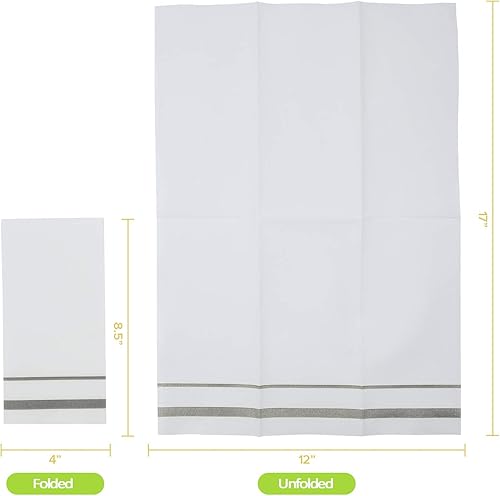 Miniatura 2 de FOCUSLINE 200 servilletas de baño desechables de tacto de lino, toallas de papel suaves y absorbentes, toallas de mano similares a la tela,