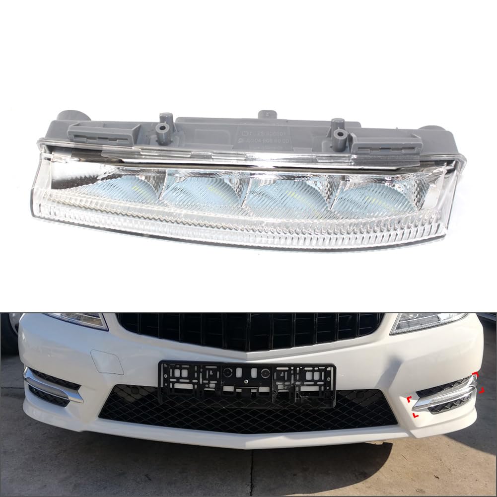 Bacar 1 Pc Fog Lamp Daytime Running Light ABS (Left Side) For Mercedes Benz C-Class W204 / S204 2007-2014