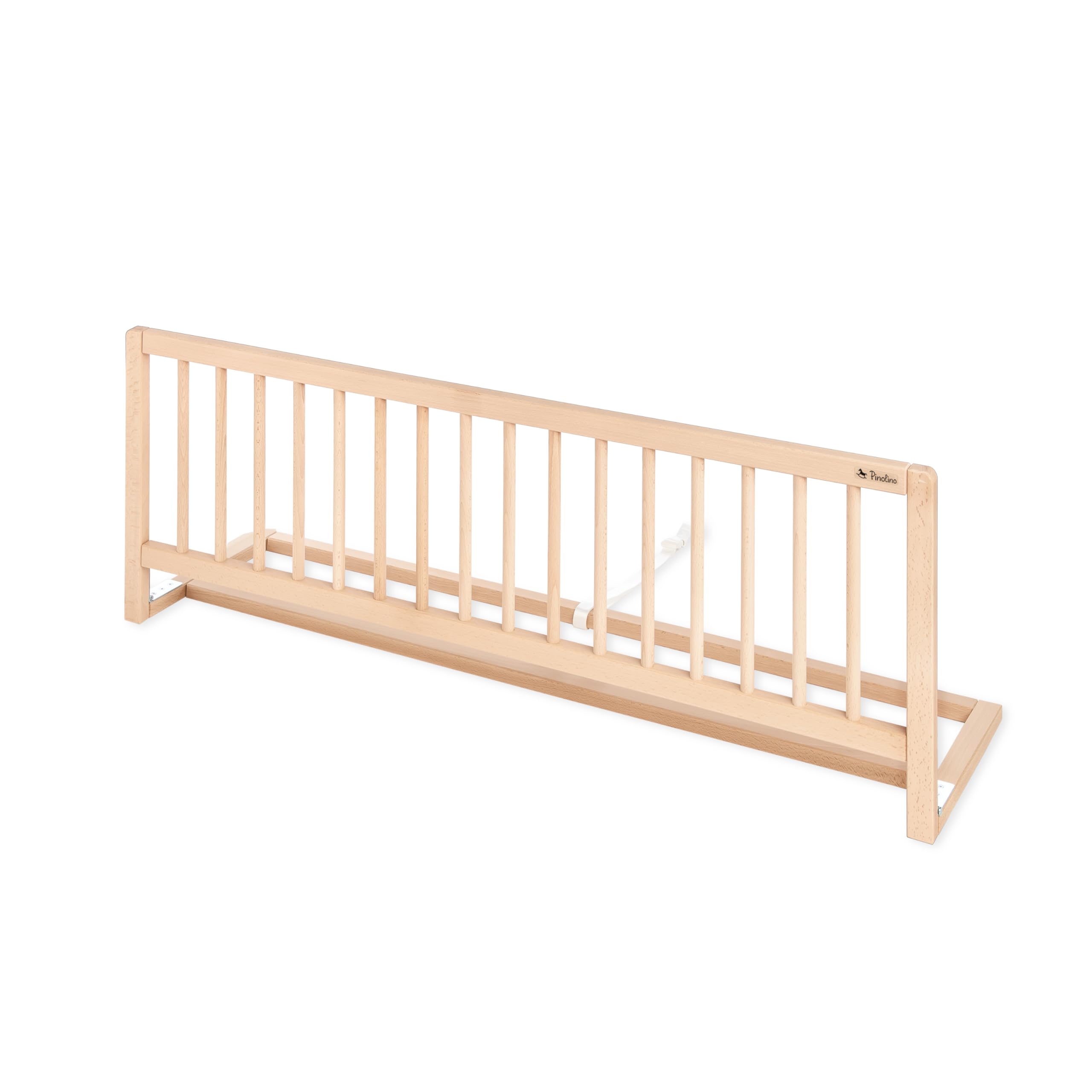 Pinolino Bettschutzgitter Comfort, Bettgitter Holz, Rausfallschutz für Kinderbett & Elternbett, Buche massiv, montagefrei, unter Matratze, Verbindungsgurt, bis 19cm, 115 x 32 x 40cm, unbehandelt