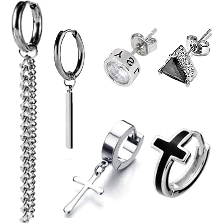 Amazon レッドダイス Red Dice メンズ片耳用ピアス 厳選ピアス 片耳 セット メンズピアス オシャレ 人気 シンプル 片耳セット 2 ピアス 通販