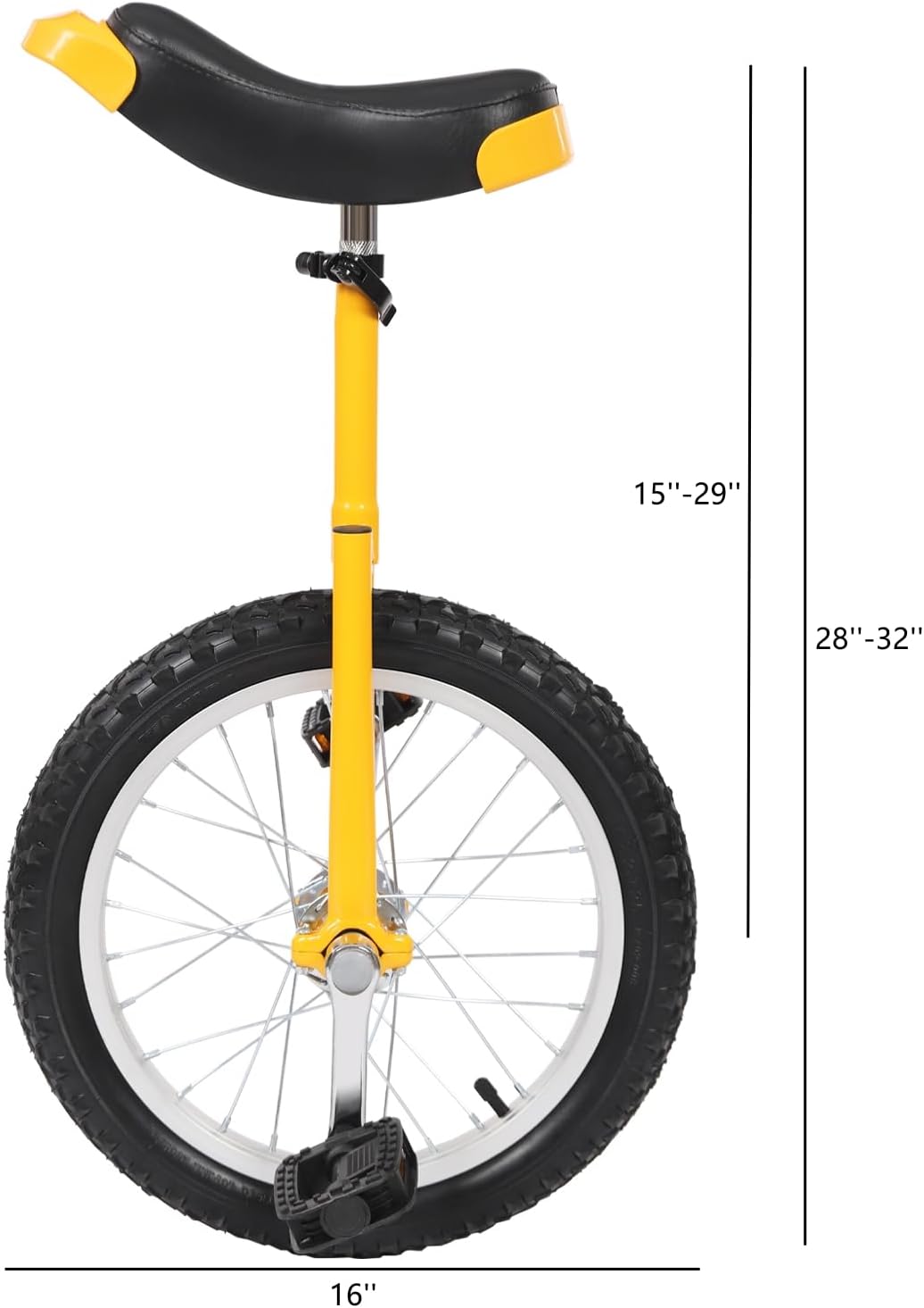 Unicycle 16''/24'' Wheel Outdoor Unicycle, 28''-32''/36''-40'' Adjustable Seat Unicycle Bike for Outdoor Sports Entertainment Fitness Exercise Balance Training One Wheel Bike Cycling Unicycle