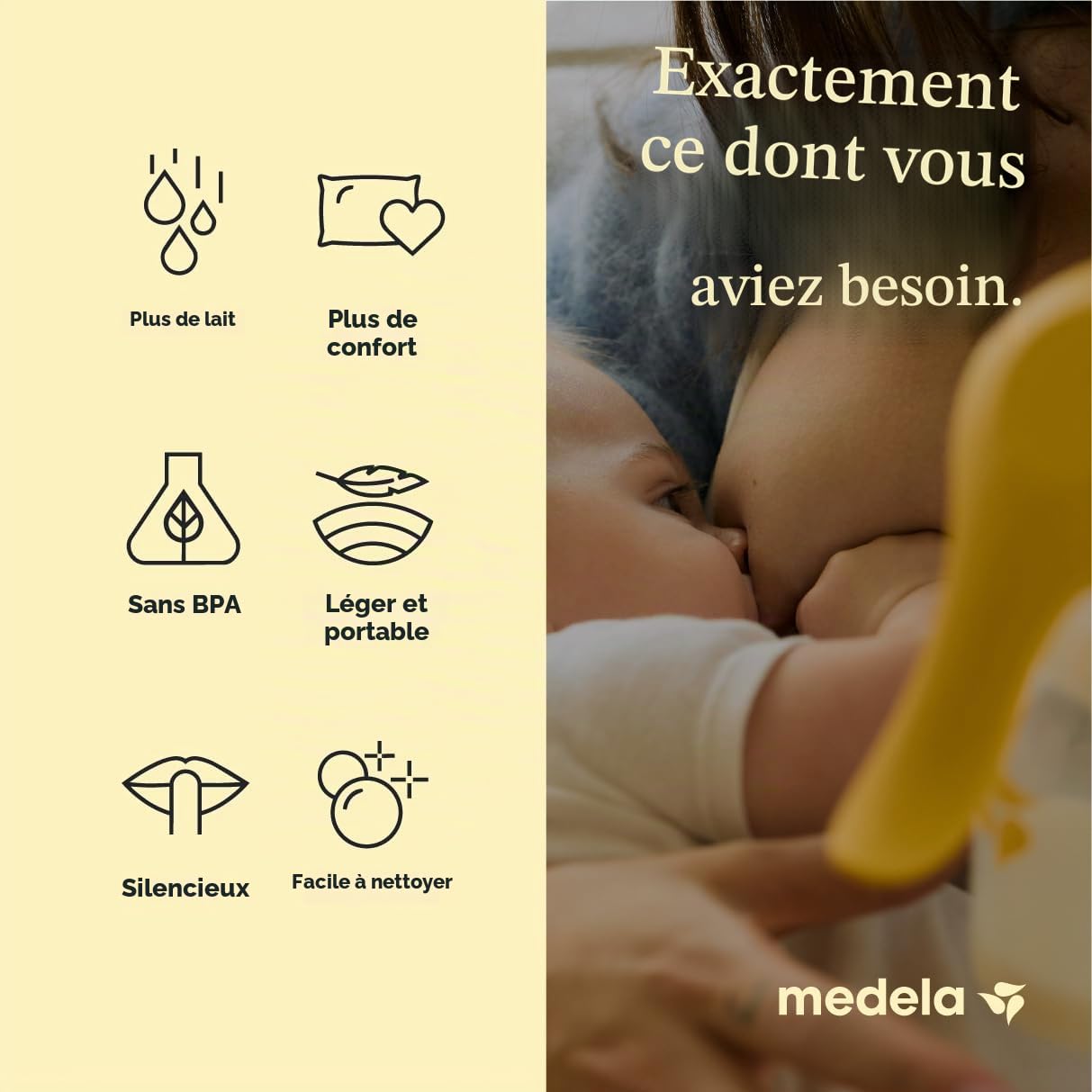 Medela Harmony Tire-lait manuel à une main avec boucliers flexibles pour plus de confort et d'exprimer plus de lait