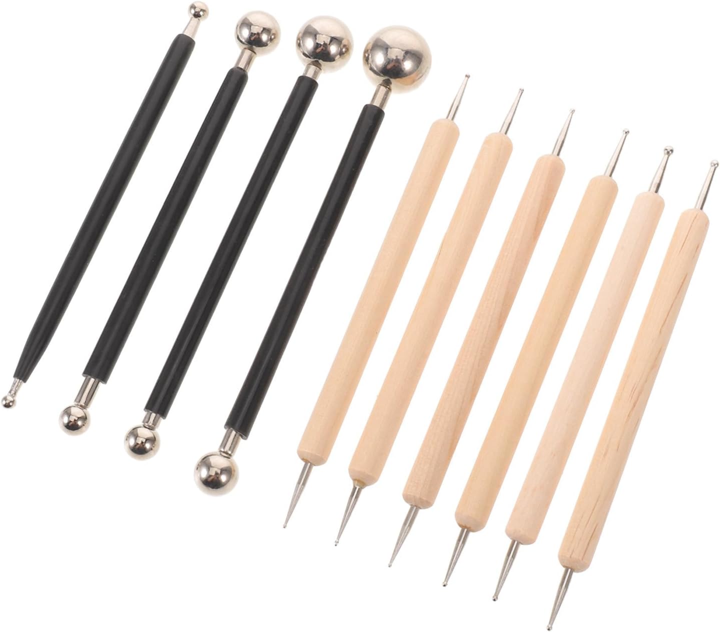 LOPUNER 1 Set Precision Clay Tool: Stainless Steel Sculpting Kit - Beginner Clay Modeling Pen - Double-Ended Dotting Stylus for Pottery and Cake Decorating
