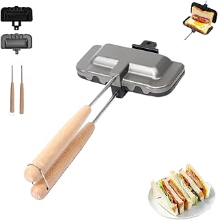 Hot Dog Pocket Maker, Double-Sided Flip Pocket Pan, 4w1h Sandwich Maker, Portable with Removable Handle/Tray for Sandwiches, Pancakes, Fritters and Toasts (1Pc)