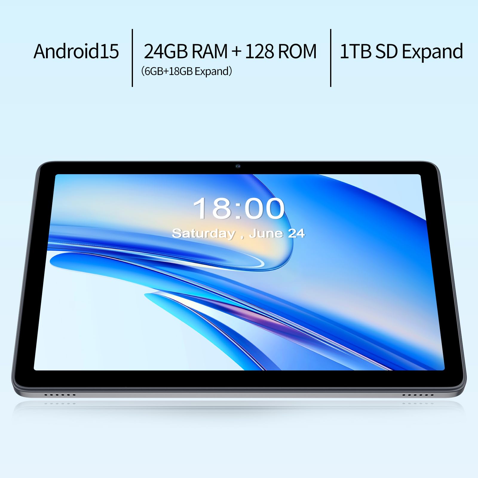 PRITOM Tablet de 10 pulgadas, 4 en 1, 24 GB, 128 GB ROM, Android 15, 1024 GB Expand, Qcta Core, WiFi 6, 8000 Mah, Tablet con teclado, ratón, lápiz capacitivo y funda protectora, gris