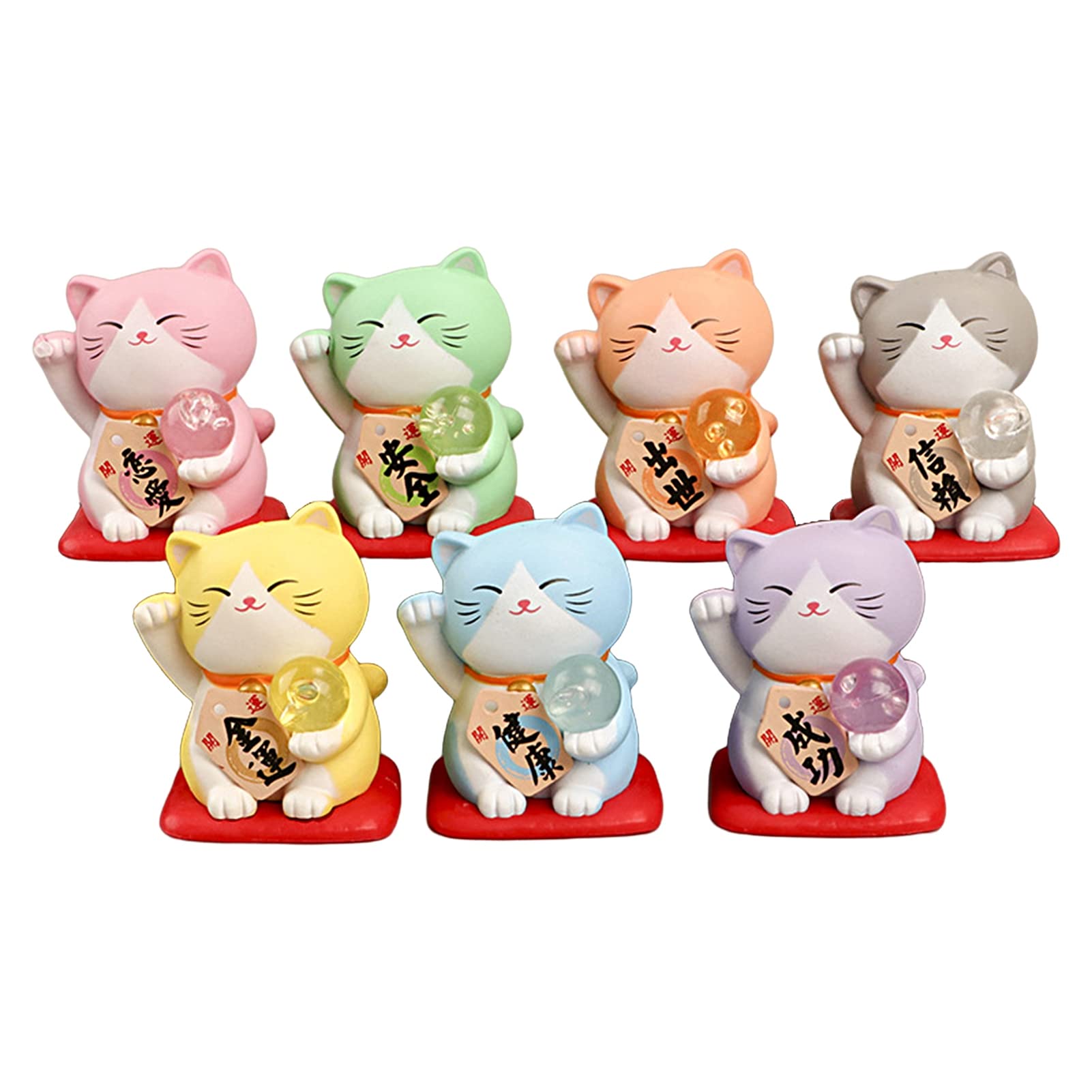 Waving Lucky Cat Figurine with Moving Arm