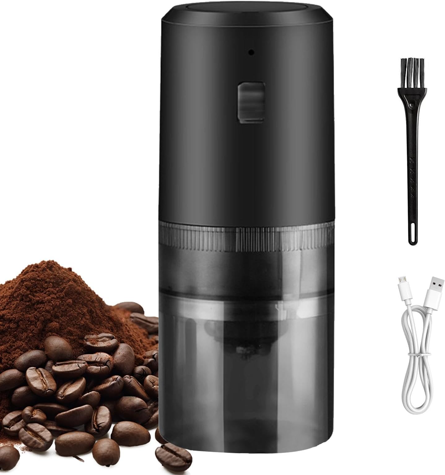 Coffee Maker with Grinder, Electric Coffee Grinder | Lightweight Coffee Maker - Rechargeable Espresso Grinder for Travel, Camping, Driving, Home Offices