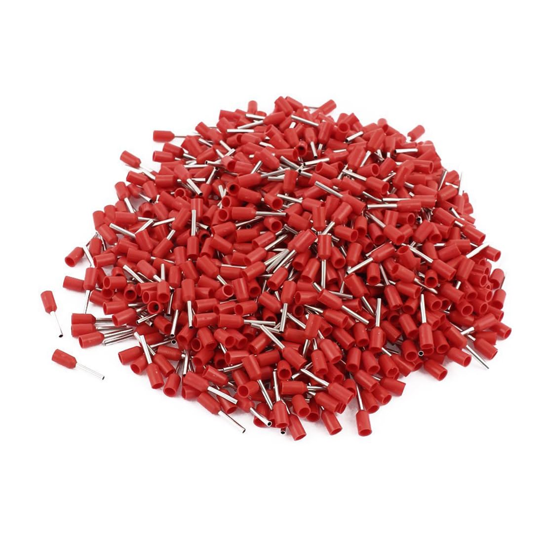 TA-VIGOR AWG22 Wire Ferrules Crimp Terminals, Insulated Bootlace Ferrules Crimp Connector VE0508 - Red 1000PCS