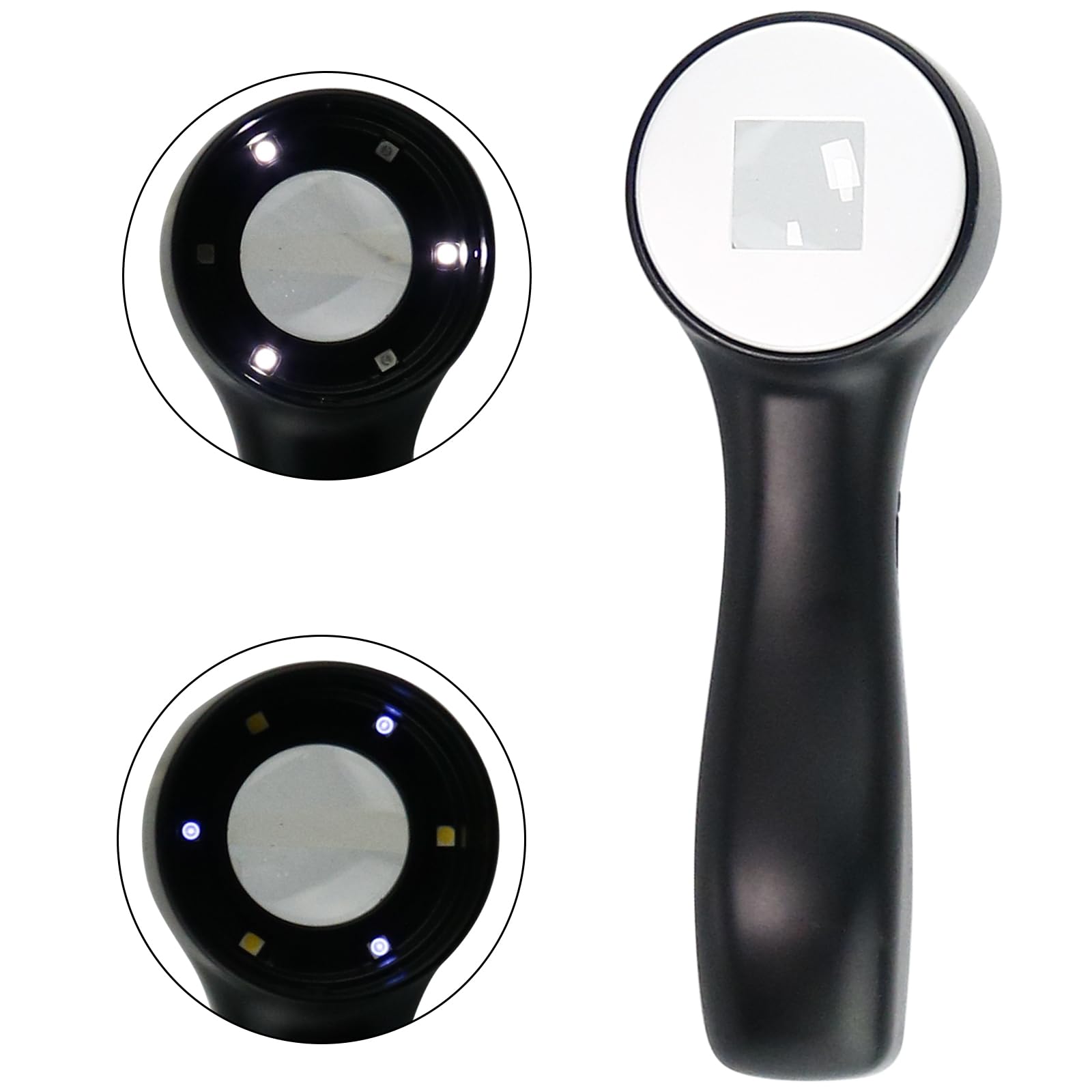 Lupa de mano de cristal óptico de 10 aumentos con escala de luz, lupa de joyería con escala de medición