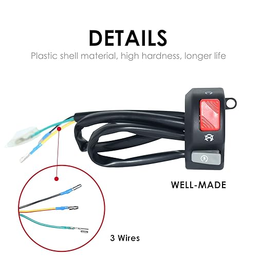 Miniatura 7 de Interruptores de motocicleta derecha de 12 V 7/8 "0.866 in montaje en manillar faro antiniebla luz cuerno encendido apagado interruptor de apagado