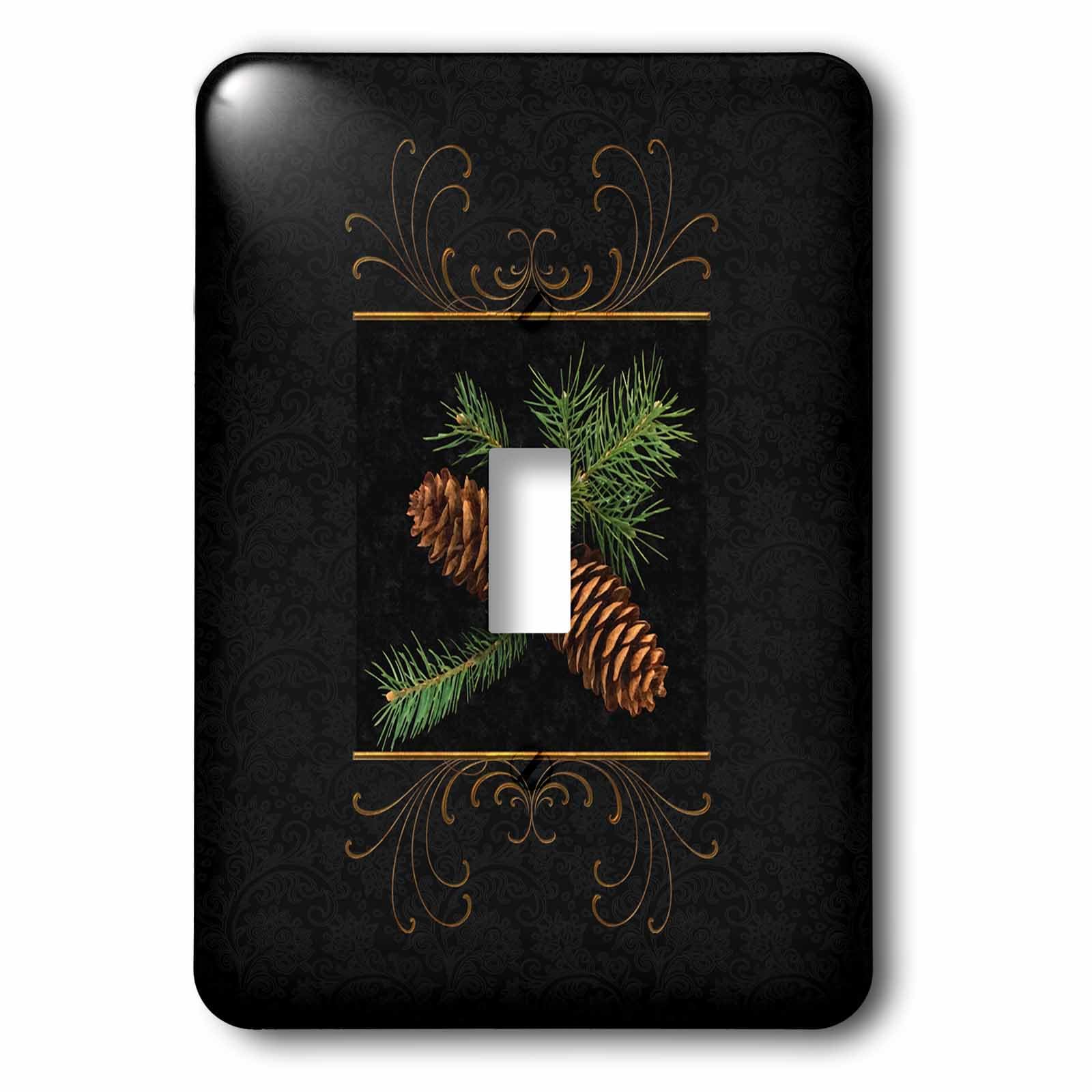 Aquarelle pomme de pin au motif damassé noir pour sublimer l'ambiance de votre salon