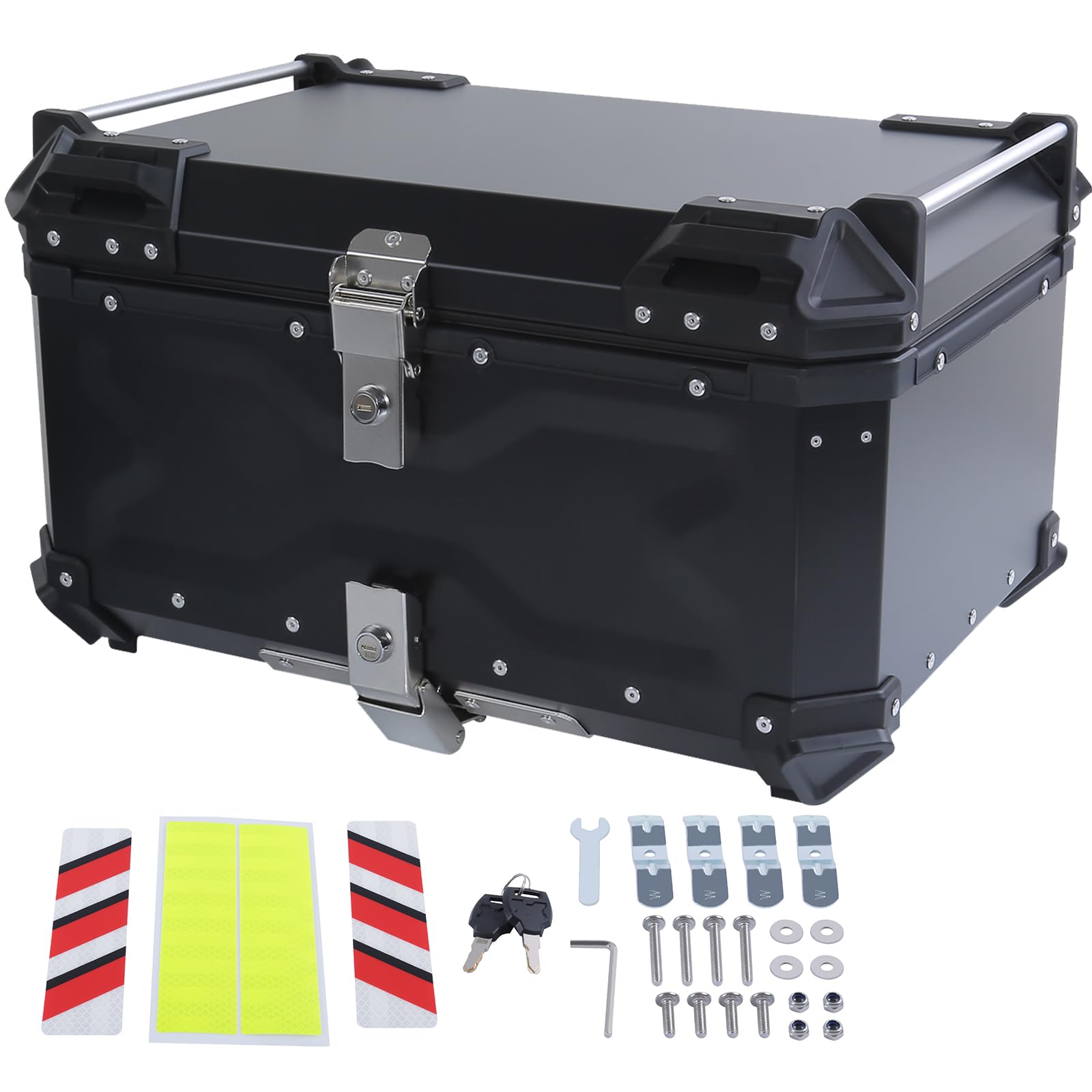 Samger - Maletín para moto (65 L, aleación de aluminio, forro de piel, desmontable, con cerradura)