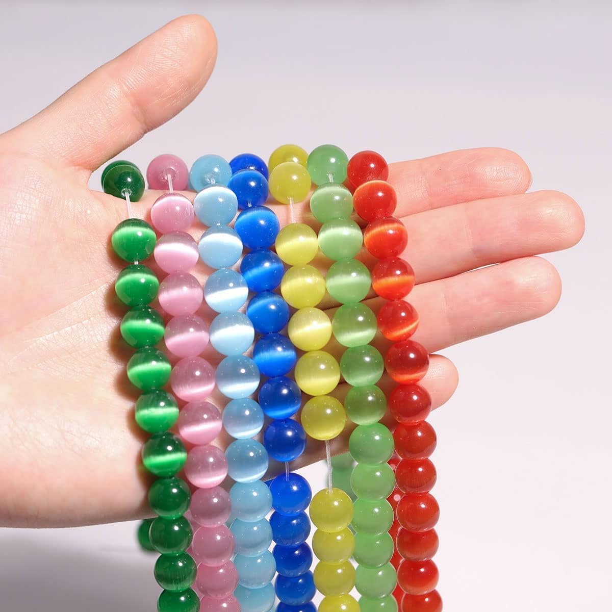 HAAMIIQII 60pcs 6mm Dark Green Cat Eye Beads Round Loose Gemstone Beads for Jewelry Making Strand 15 Inch - Image 6