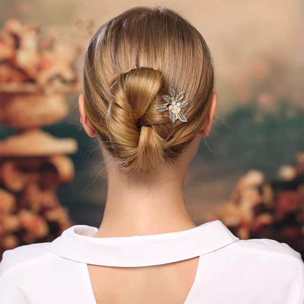 8 Pack Vintage Hair Side Combs for Women Decorative, INLAZYTIM Retro Gold Pearl Rhinestone Metal Hair Comb Clips with Teeth Grip Crystal Bridal Hair Piece Pins for Wedding Accessories - Image 5