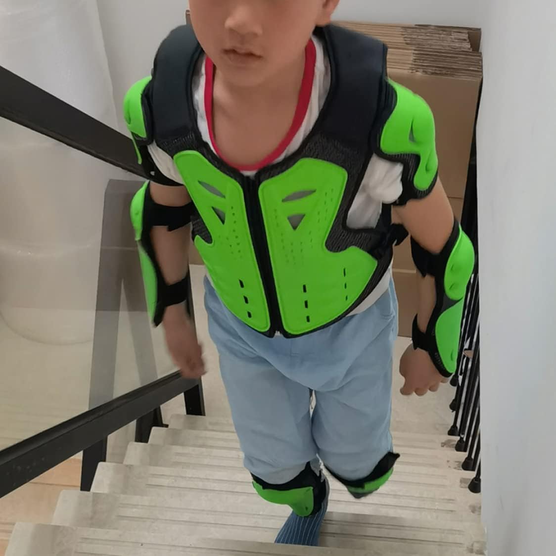 Motorcycle Body Armour for Kids Body Armour Vest with Knee Pad & Elbow Pad Protective Gear Set Skateboard Accessories