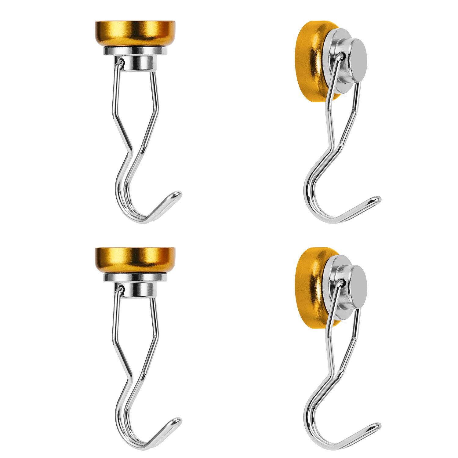 Ant Mag Yellow,Blue,White,Green,Red,Silver,Black,Purple Magnetic Hooks 25 Mm Magnetic Hooks Made Of Neodymium Magnet Colourful Rotatable Rustproof Strong Adhesive Force Max. 22 Kg Pack Of 4